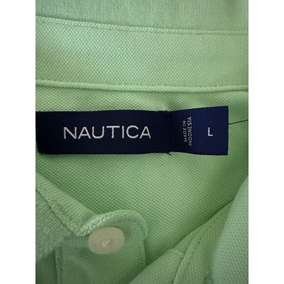 Nautica Performance Cotton Polo Shirt Mens L , Chest 46” Coastal  Lime Green - Picture 3 of 7